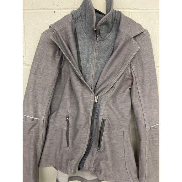 Lululemon Sz 4 Gray Ride On Blazer Moto Dickey Athleisure Jacket - Picture 4 of 6